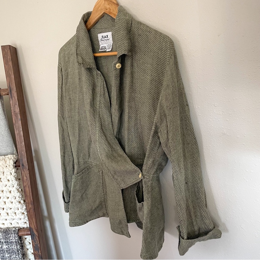 Flax Olive Green Women's Top - Picture 3 of 10